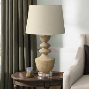 LUMINAIRE - 28"H LAMPE DE TABLE BEIGE RESINE / BEIGE