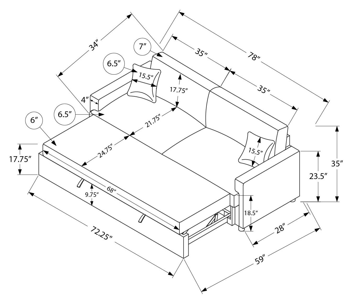 SOFA LIT CONVERTIBLE TISSU CENTAURI 1100$+TX – Image 3