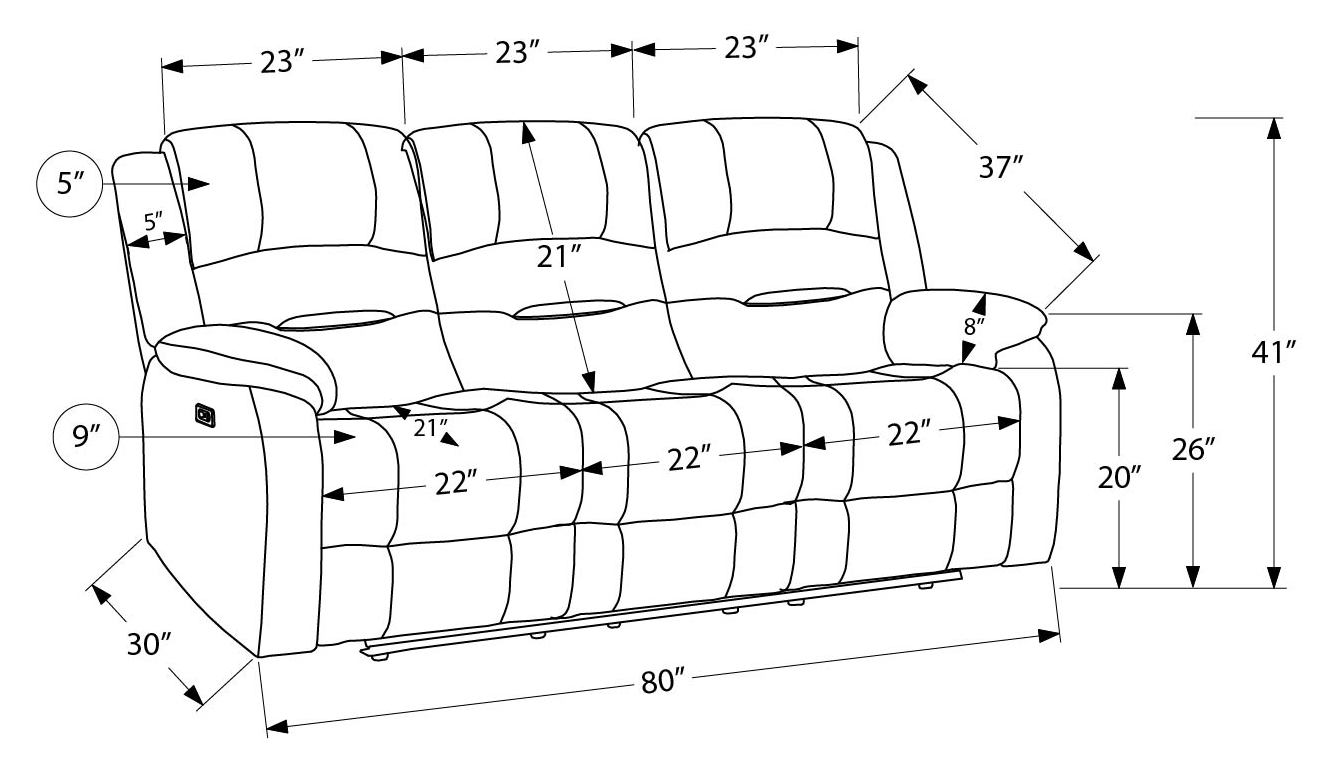 Sofa 3 places inclinable MOTORISER avec port USB 2150$ + TX – Image 4