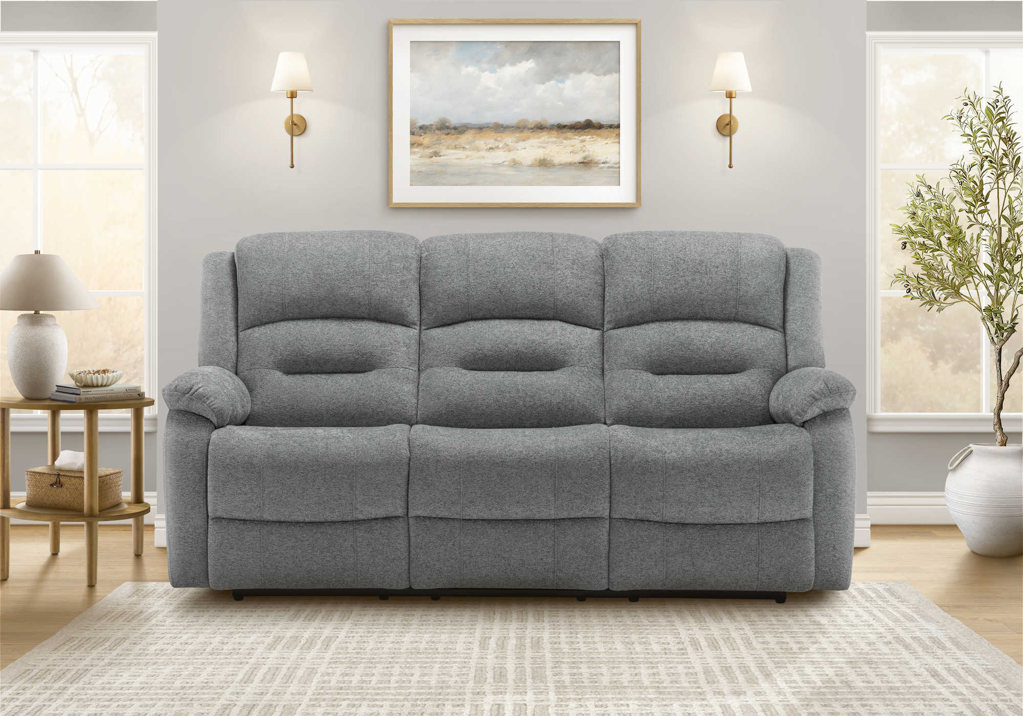 Sofa 3 places inclinable MOTORISER avec port USB 2150$ + TX