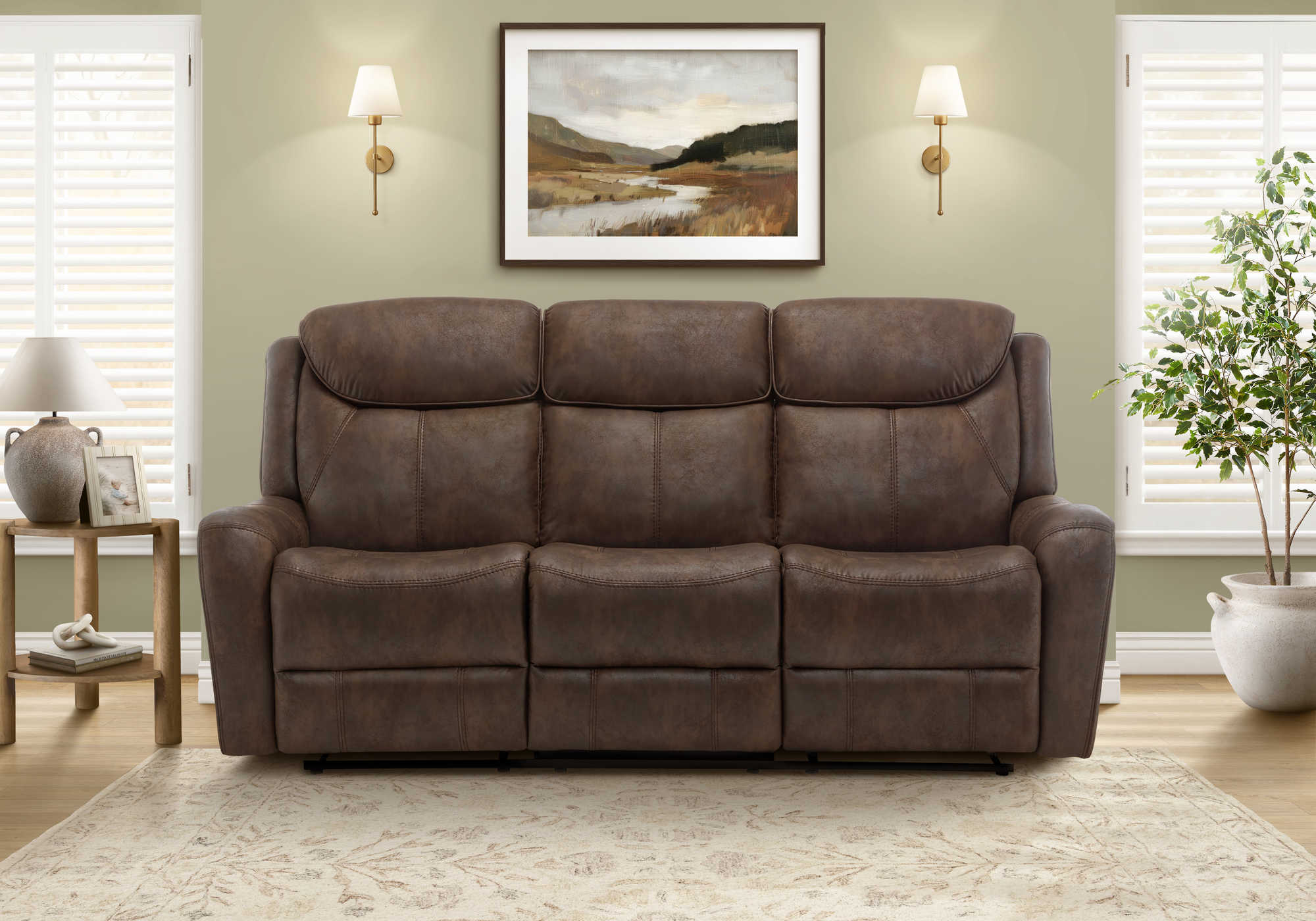 Sofa 3 places électrique inclinable avec port USB 2100$ + TX